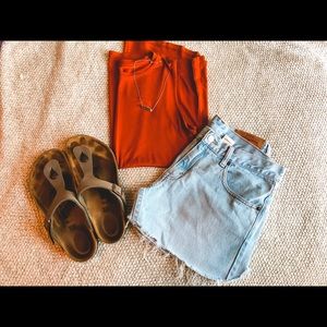 Light Wash Levi Cutoffs